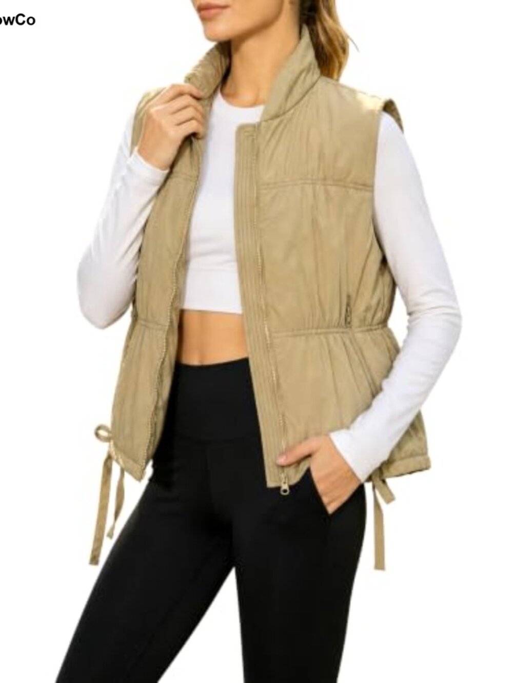 Womens Cropped Puffer Vest Lightweight Zip Quilted Fall Winter Coat